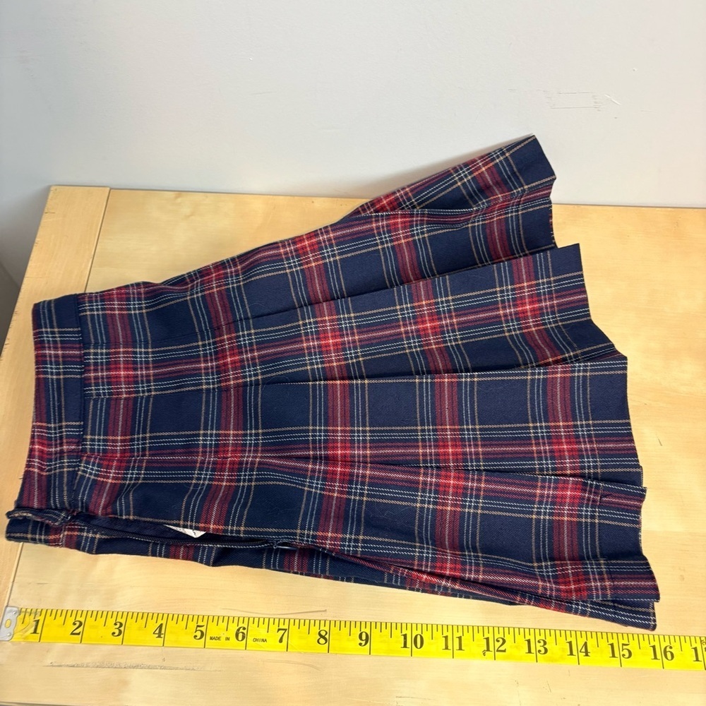 Forever 21 Navy and Red Plaid Skater Skirt - Picture 7 of 7